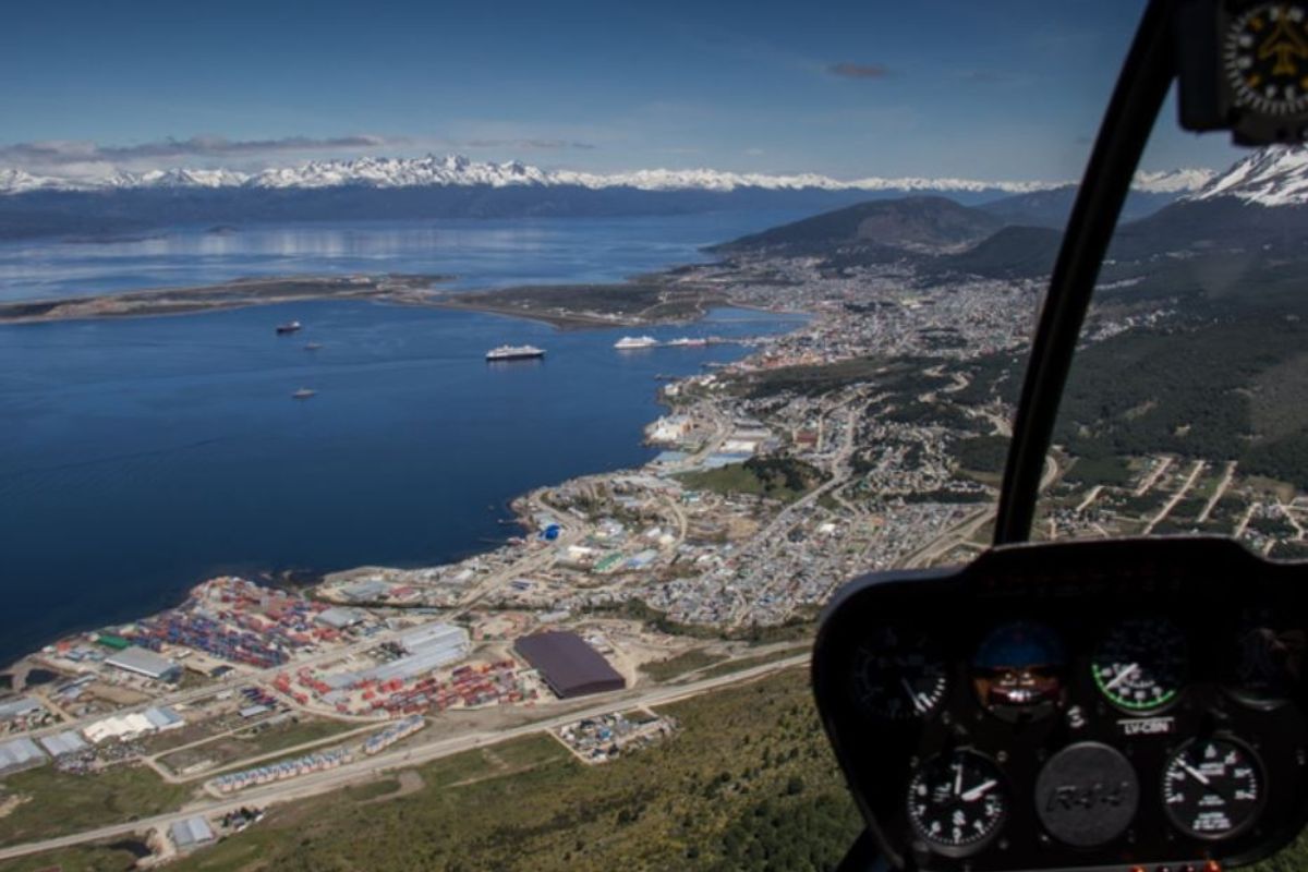 vista do helicóptero